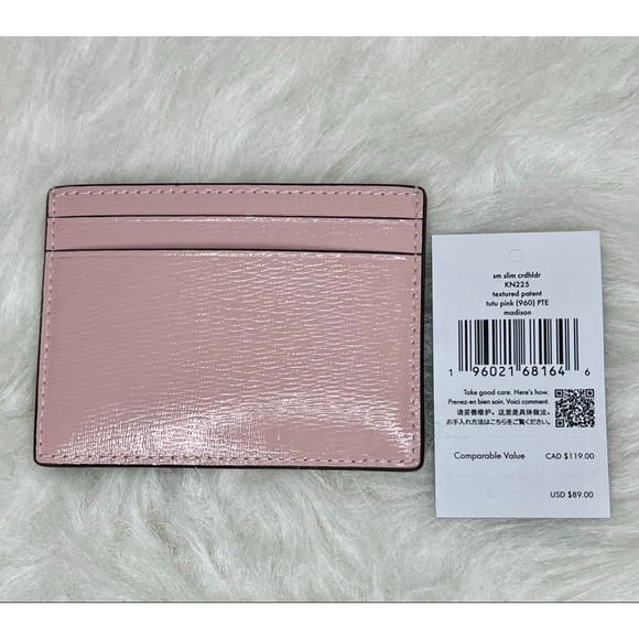 Women's Kate Spade Pink Textured Patent Madison Medium Flap Crossbody Bag - Picture 6 of 14